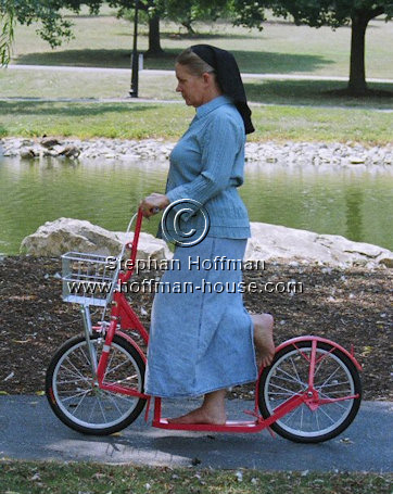 Amy Hoffman on an Amish Scooter